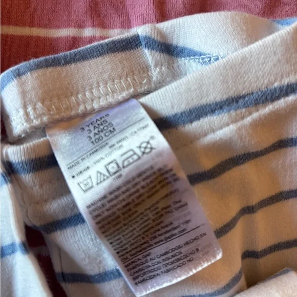 GAP Striped Pajama Set with Bear Logo Footless 3 years - Picture 3 of 3